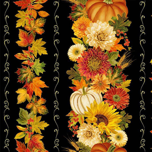 Give Thanks - Harvest 11" Stripes - HARVEST-CM4131  BLACK