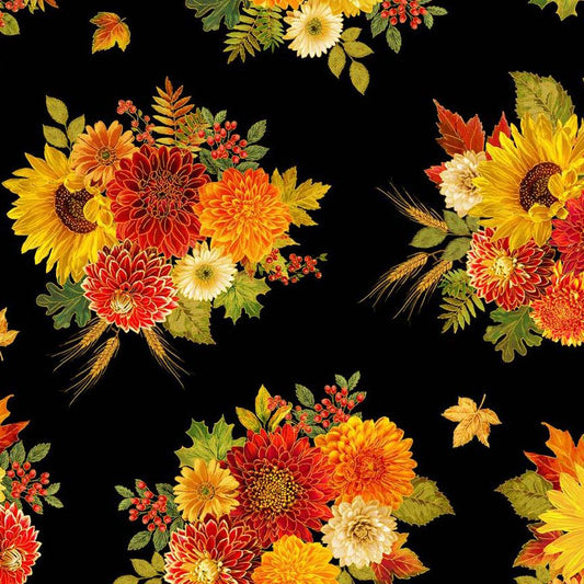 Give Thanks - Bouquets Metallic - HARVEST-CM4132  BLACK