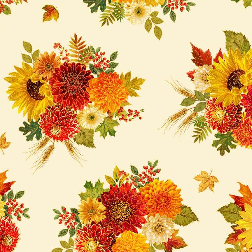 Give Thanks - Bouquets Metallic - HARVEST-CM4132  CREAM