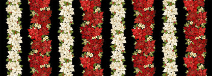Merry Christmas - Poinsettias 11" Stripes - HOLIDAY-CM4142