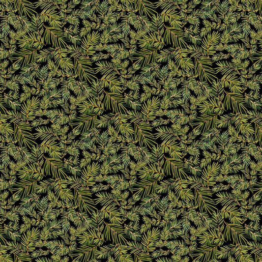 Merry Christmas - Packed Pine Needles Metallic - HOLIDAY-CM4148