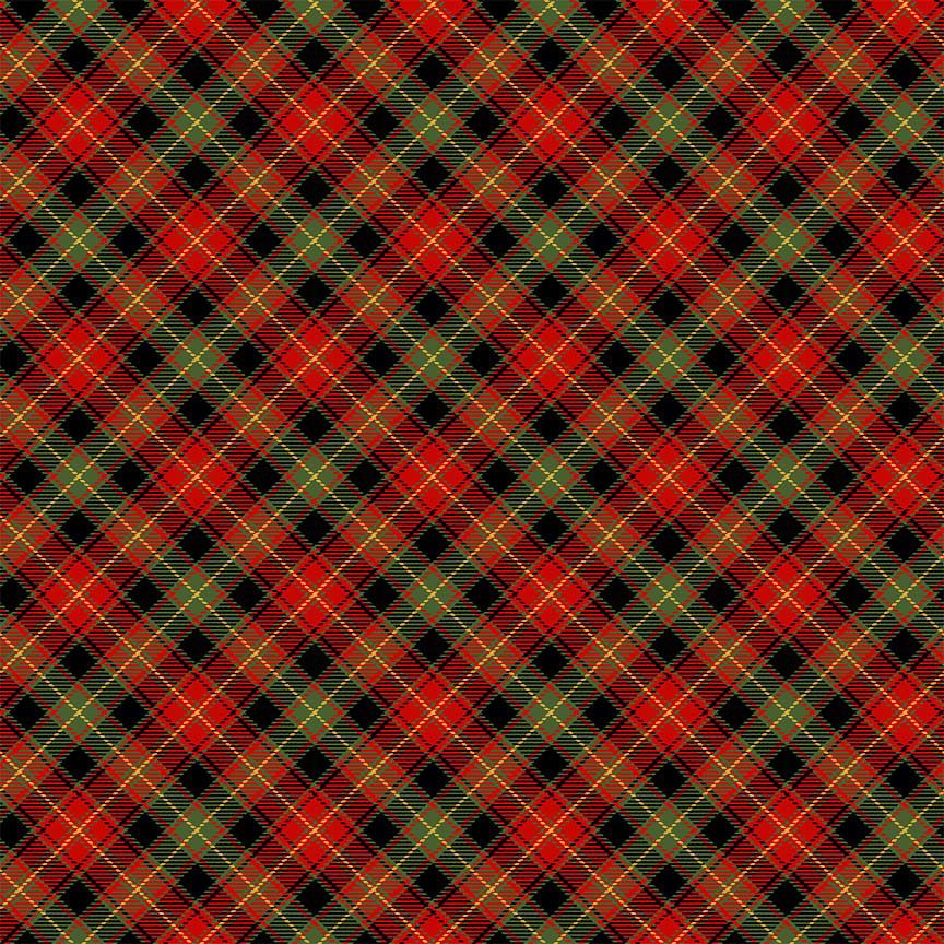 Merry Christmas - Bias Tartan Plaid Metallic - PLAID-CM4136