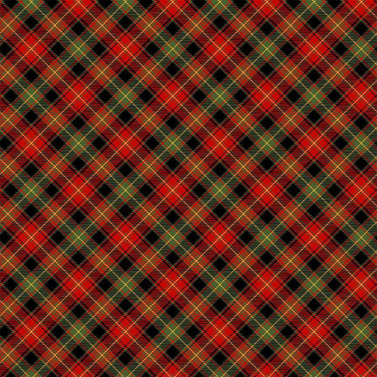 Merry Christmas - Bias Tartan Plaid Metallic - PLAID-CM4136