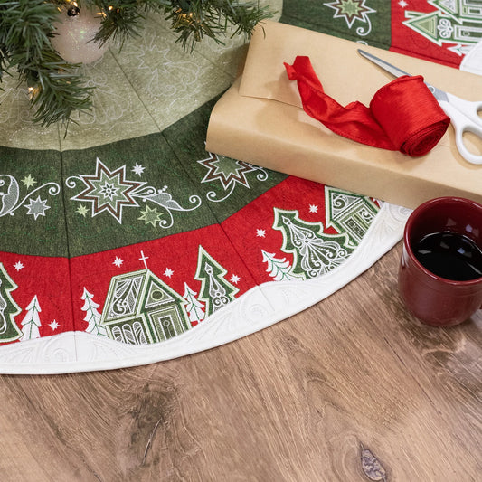 Evergreen Star Christmas Tree Skirt Project USB