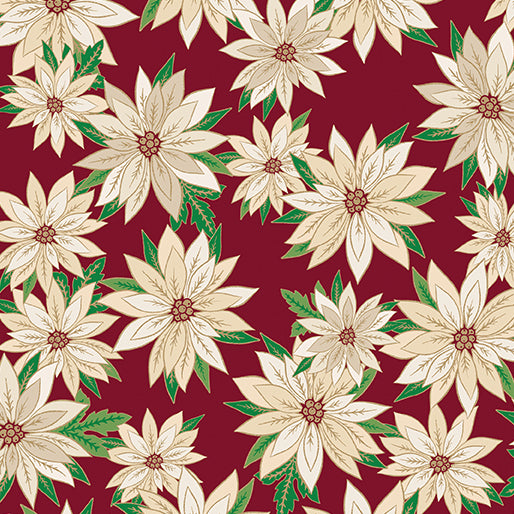 Holiday Nouveau - Poinsettias In Bloom Crimson - 15149M-19