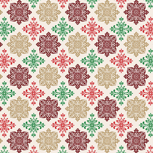Holiday Nouveau - Holiday Medallions Cream - 15152M-07