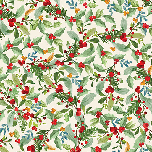 Heartland Holiday - Leaves & Berries Cream - 15178-07