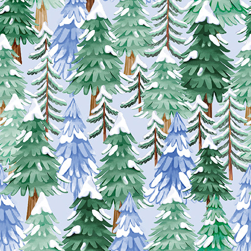 Snowflake Wishes - Wintery Forest Light Blue - 15190-50