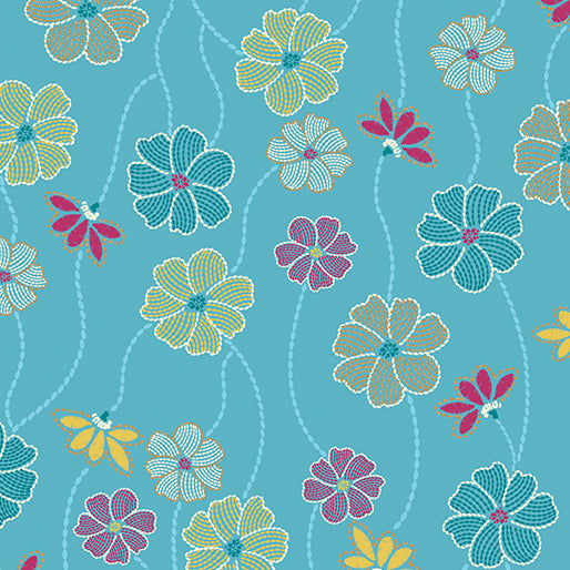 Majestic Garden - Floral Dance Blue - 15253M-51