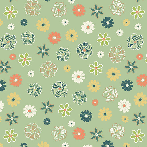Majestic Garden - Flower Field Sage Green - 15258M-41