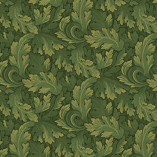 All About Seasons - Twirling Leaves Green - 16328M-44-BX