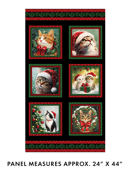 Merry Cats - Merry Cats Panel Black/Multi - 16772-12