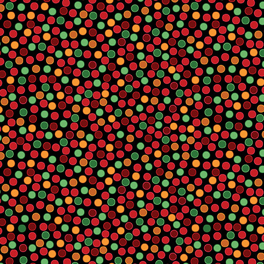 Merry Cats - Joyful Dots Black/Multi - 16776-12