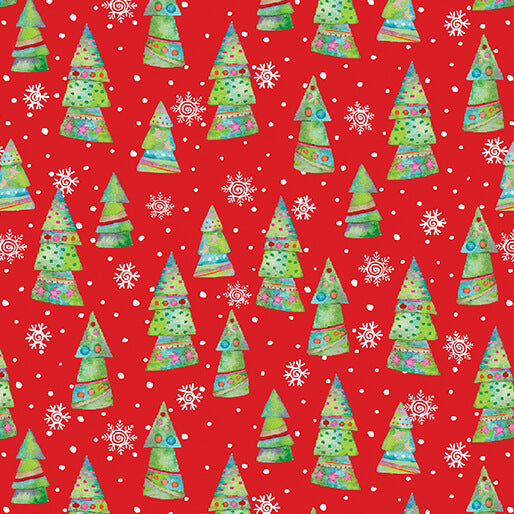 Snow Joy - Festive Trees Red - 16802-10