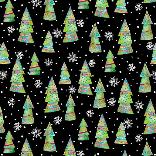 Snow Joy - Festive Trees Black - 16802-12