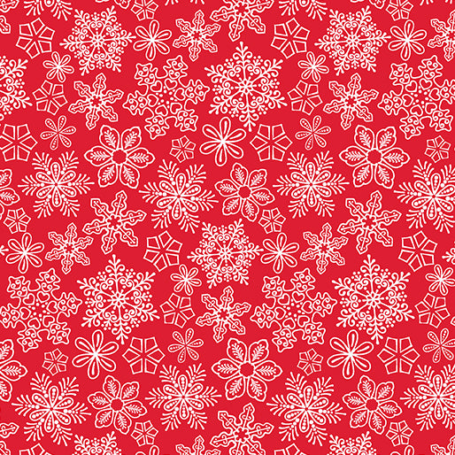 Gingerbread Lane - Snowflakes Christmas Red - 17241-10