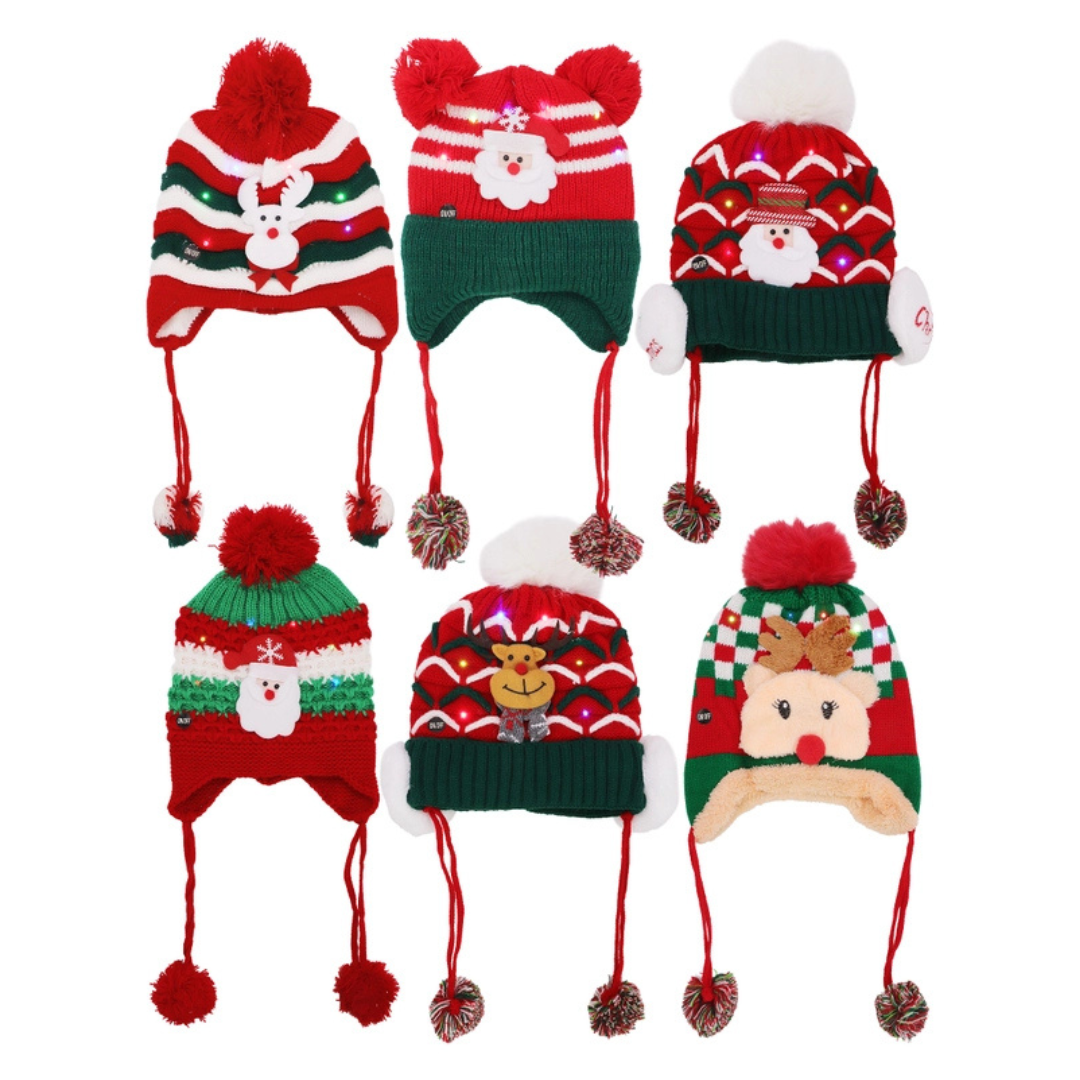 Kids' Christmas LED Ear Cover Beanie