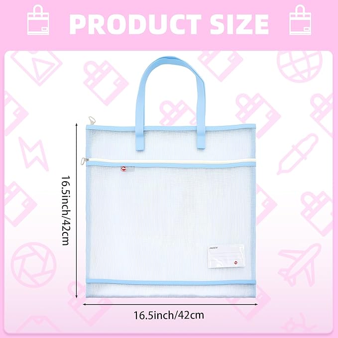 Sewing Project Mesh Zipper Bags, 16.5" x 16.5", Set of 3