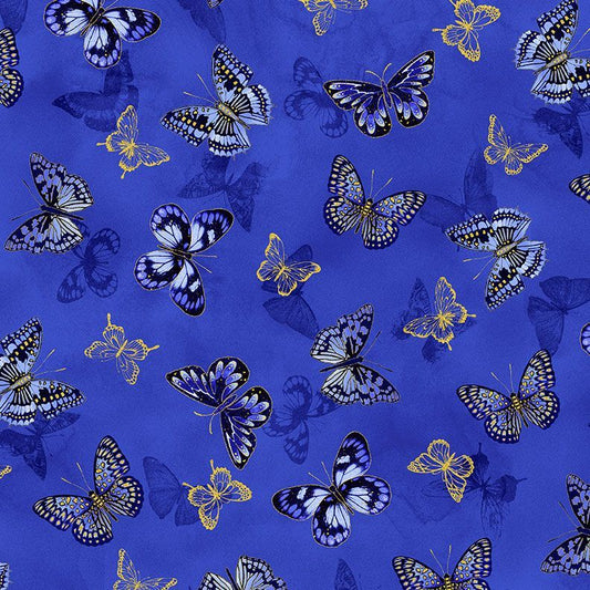 Moonlight - Tossed Butterfly Metallic - LOTUS-CM3990 ROYAL