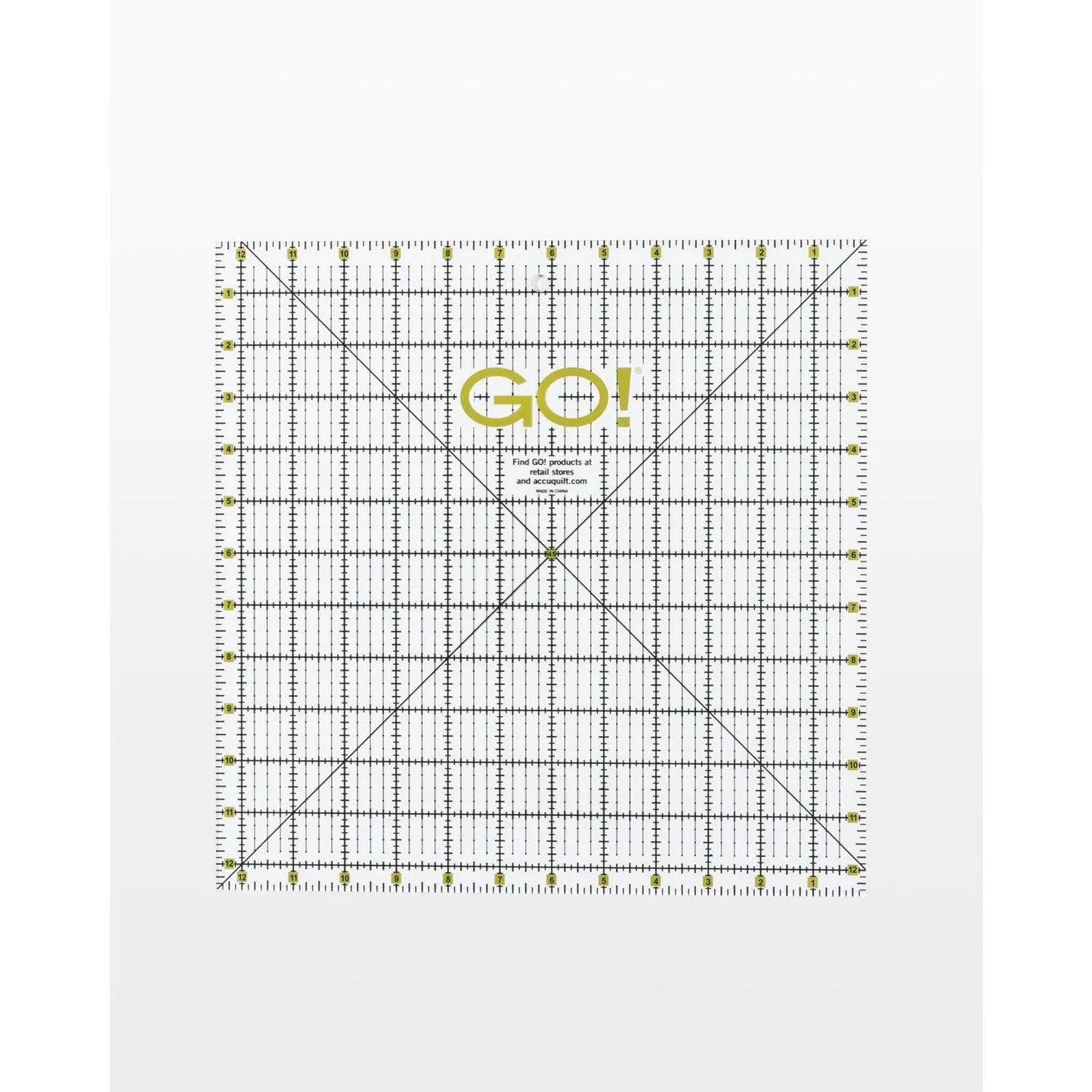 GO! Quilting Ruler - 12 1/2" x 12 1/2" - Accuquilt