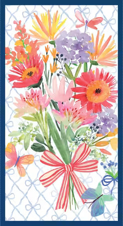 Bows & Blooms - White Panel - 24 inch - BQ4543P-01
