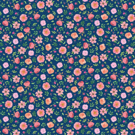 Bows & Blooms - Navy Flower Heads - BQ4537-77