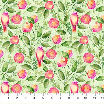 Veranda - Floral & Bird Pale Green - DP28399-72