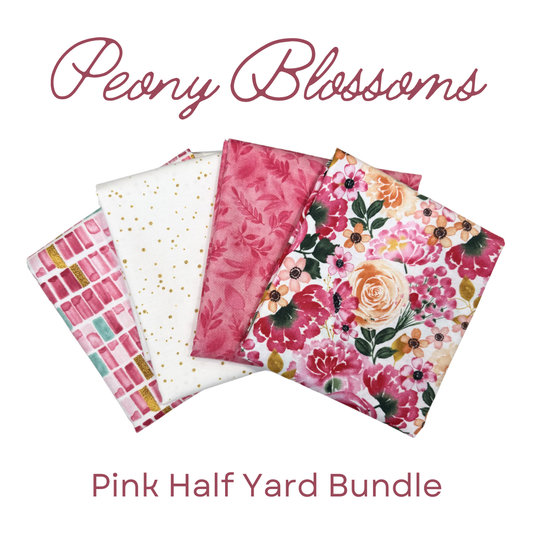 Pink Peony Blossoms - 4 Half-Yard Bundle