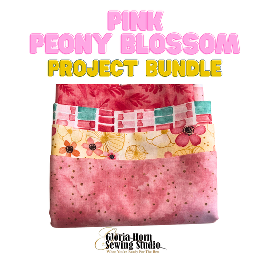 Pink Peony Blossom  Project Bundle - Fabric Kit | 12" x WOF