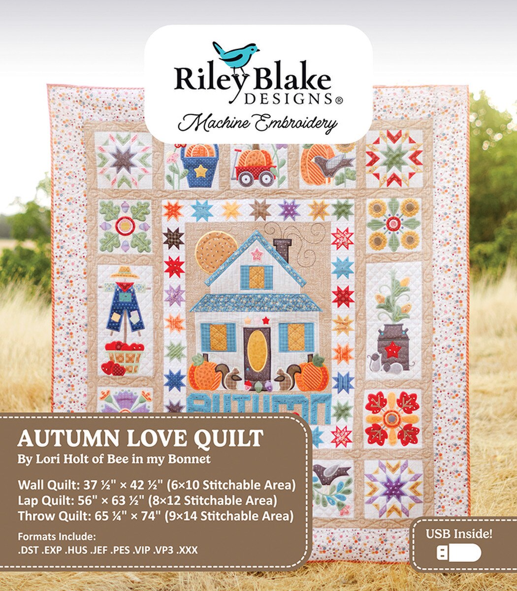 Autumn Love Quilt - Machine Embroidery USB
