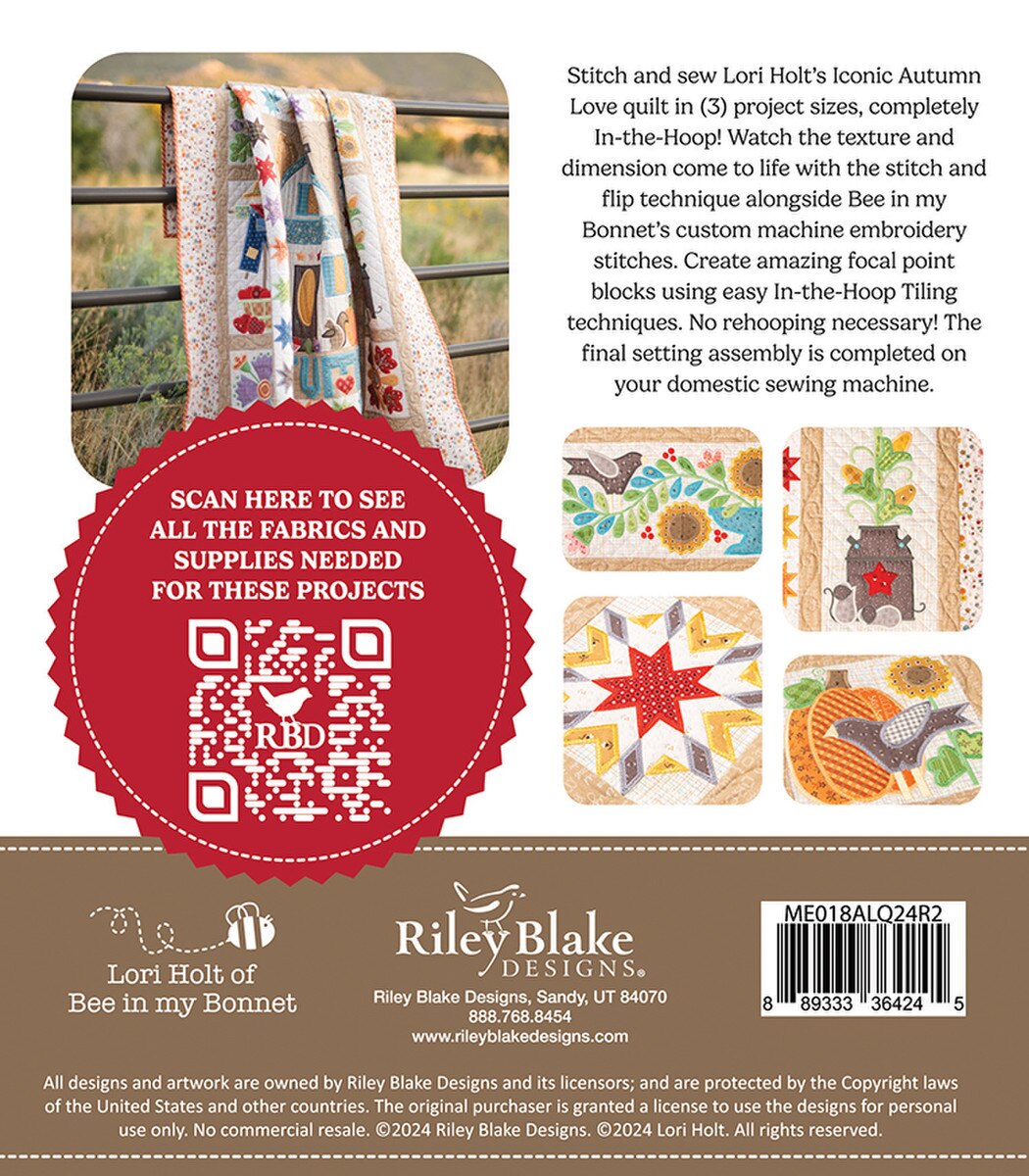 Autumn Love Quilt - Machine Embroidery USB
