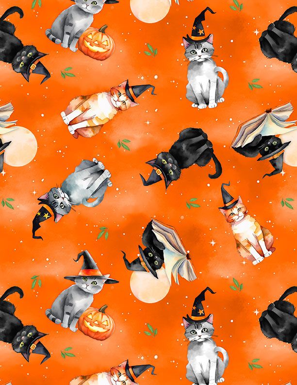 Spooky Tails - Tossed Cats Orange - 1665 33934 889