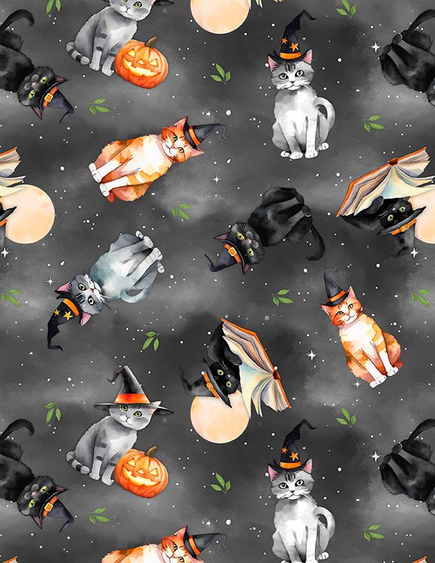Spooky Tails - Tossed Cats Black - 1665 33934 989