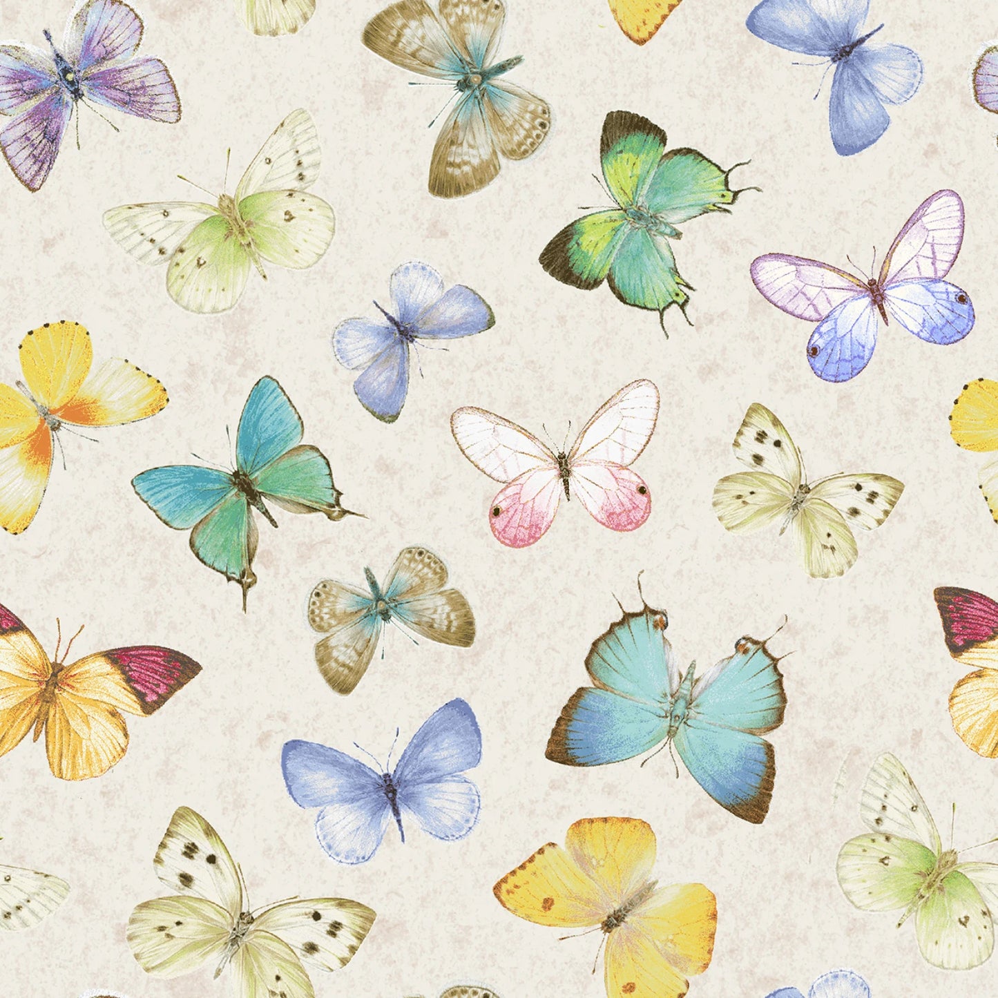 Fluttering Florals - Multi Tossed Butterflies - 2169-74