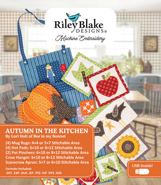 Autumn Love in the Kitchen - Machine Embroidery USB