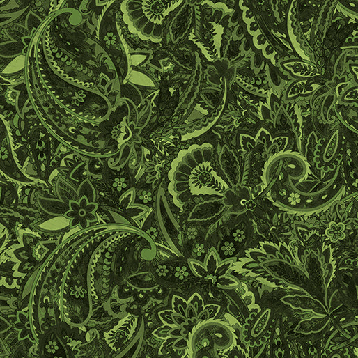 Harvest Beauty - Paisley Scroll Dark Green - 15274-44