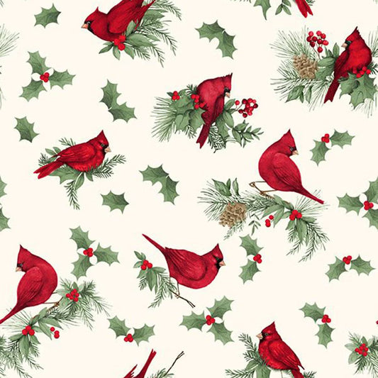 Cardinal Charm - Cream Tossed Cardinals - 3023-39930-173