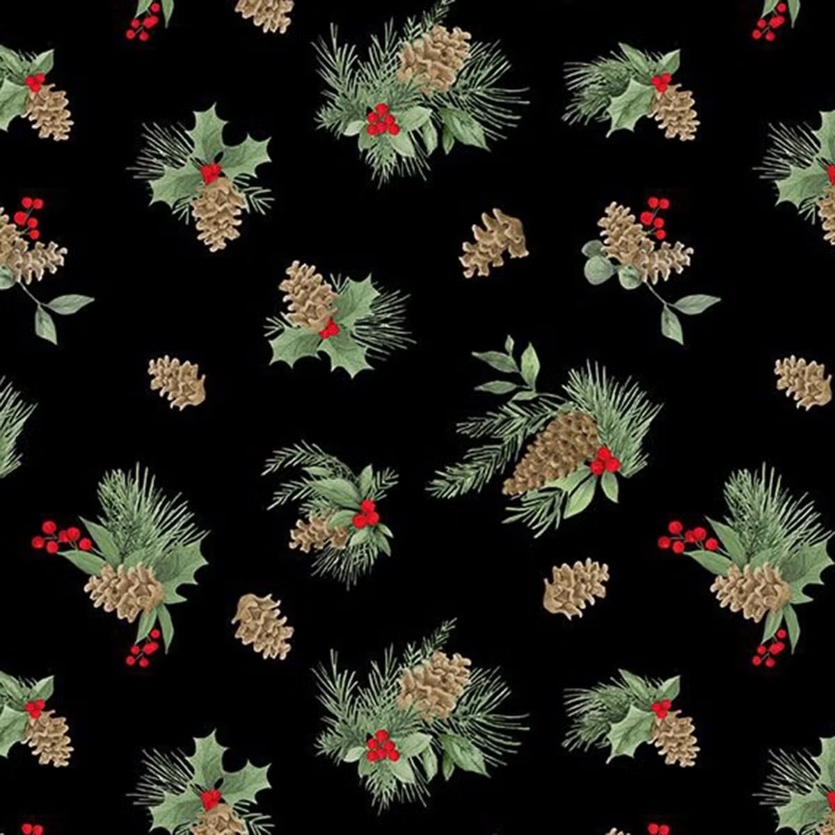 Cardinal Charm - Black Tossed Pinecones - 39931-972