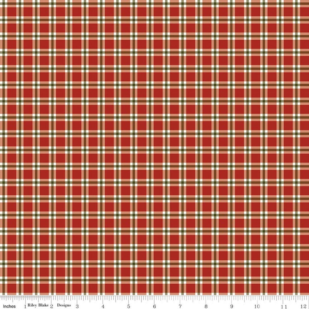 Christmas Greetings - Red Plaid - C17665-RED