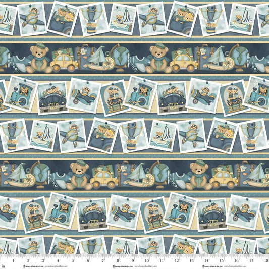 Traveling Teddies - Novelty Stripe Multi - 2418-74