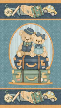 Traveling Teddies - Panel Multi - 2424P-17