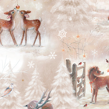 Woodland Wonder Flannel - Deer Scenic Taupe - 24522-AFLAN