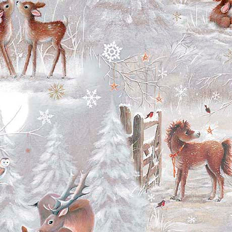 Woodland Wonder Flannel - Deer Scenic Gray - 24522-KFLN