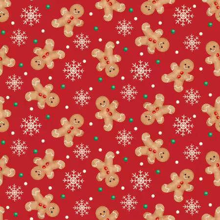 Very Merry Gingerbread - Festive Gingerbread Fun Red - 24611-RED