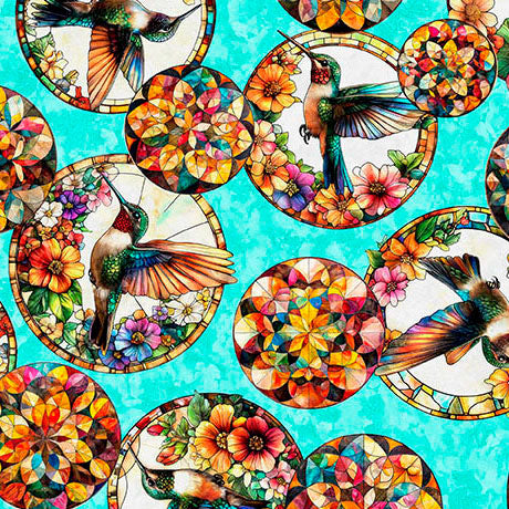 Flight of the Hummingbird - Stained Glass Hummingbird Circle - 2600 32193 Q