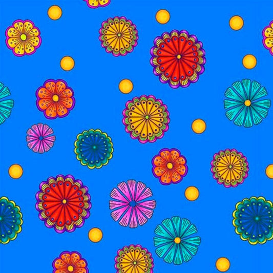 Small Tossed Flowers - Light Royal - Carnivale - 1649 26373 Y