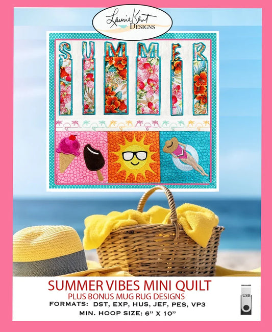 Summer Vibes Mini Quilt - USB - Laurie Kent Designs