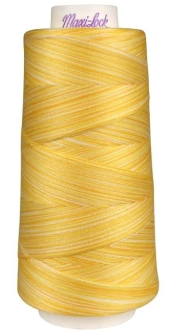 Maxi-Lock Ploy Variegated 50wt Thread 3000yds - Lemon Chifon - ML53V-M50