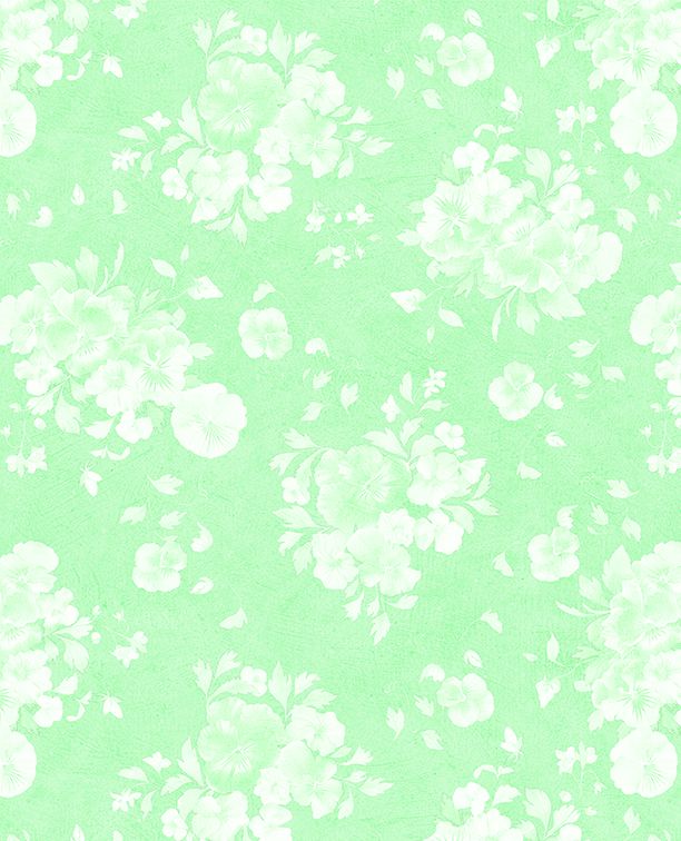 Pansy Fields - Floral Silhouettes Green - 3080 28666 717 WP