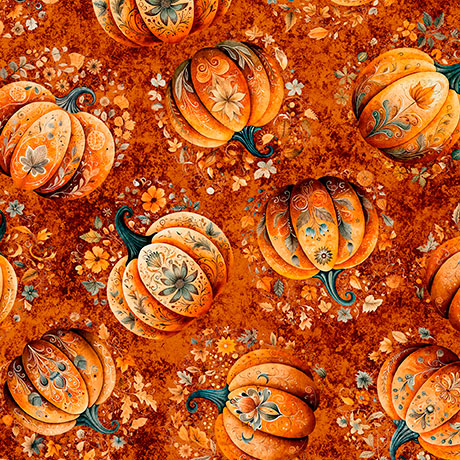 Tossed Pumpkins - Burnt Orange - Harvest Hollow - 2600 31985 O
